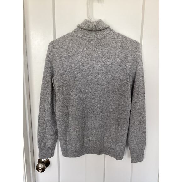 Talbots Women Cashmere Turtleneck Pullover Knit Sweater Metallic Gray Size Small - Picture 3 of 8
